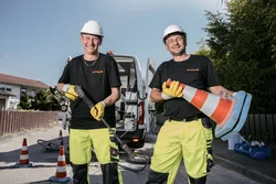 Saugbagger Bad Soden im Einsatz auf einer Baustelle